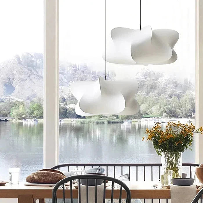 Lampa Wisząca Skandynawska z Organicznym Kloszem w Stylu Wabi Sabi - 5