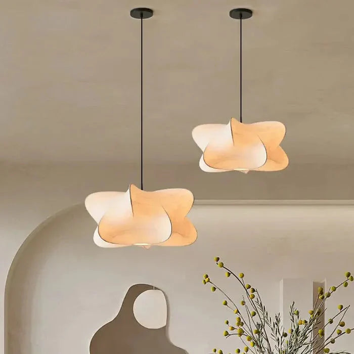 Lampa Wisząca Skandynawska z Organicznym Kloszem w Stylu Wabi Sabi - 6