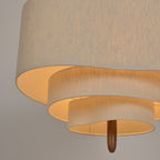 Lampa Wisząca Skandynawska z Trzema Poziomami Abażura i Drewnianym Detalem - 5
