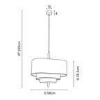 Lampa Wisząca Skandynawska z Trzema Poziomami Abażura i Drewnianym Detalem - 9