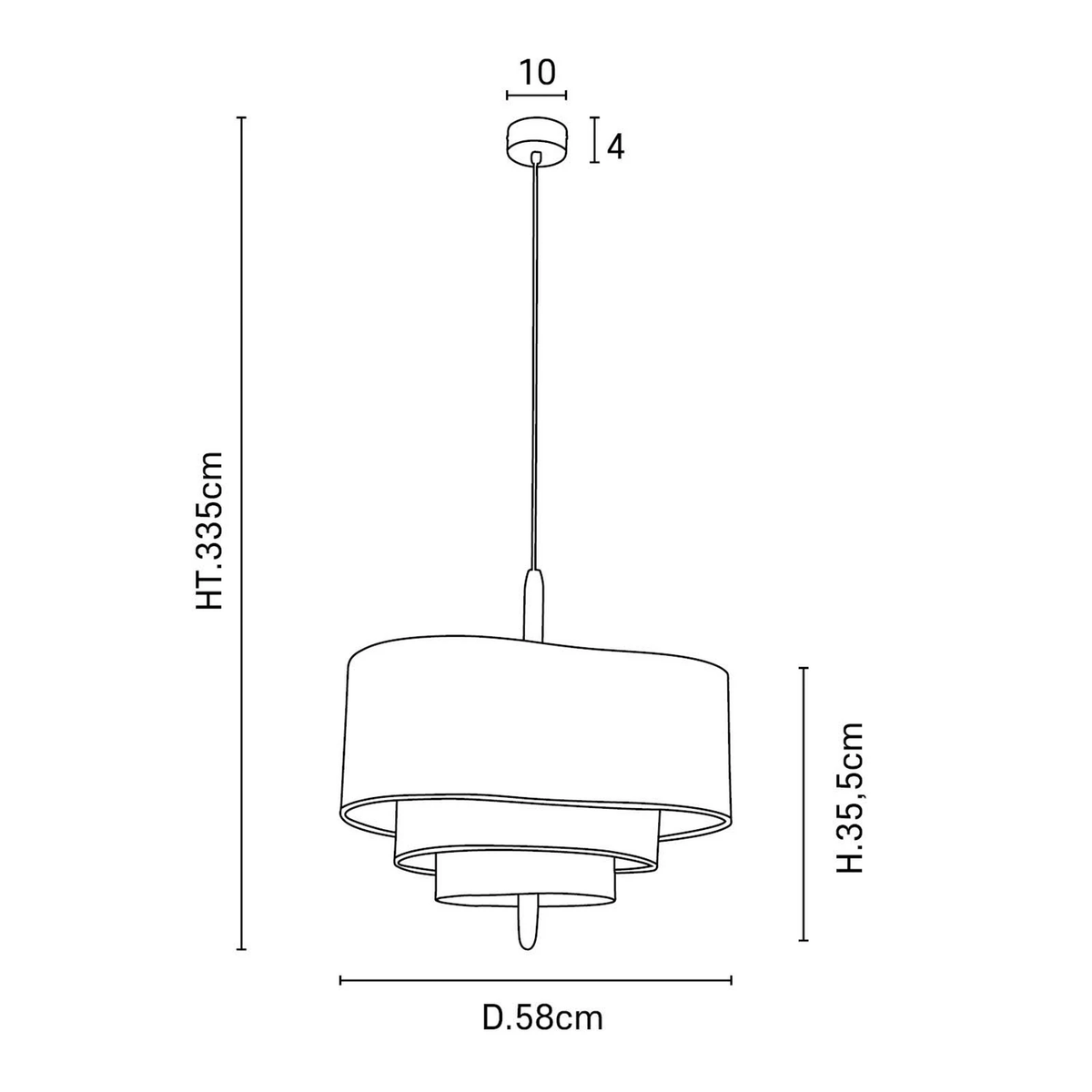 Lampa Wisząca Skandynawska z Trzema Poziomami Abażura i Drewnianym Detalem - 9