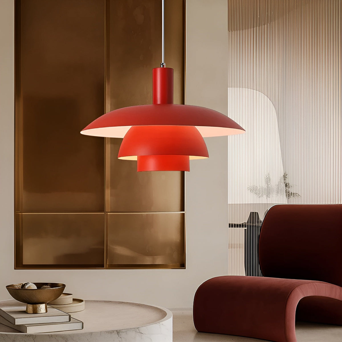 Lampa Wisząca Skandynawska z Trzema Poziomami Klosza i Ściemniaczem - 20