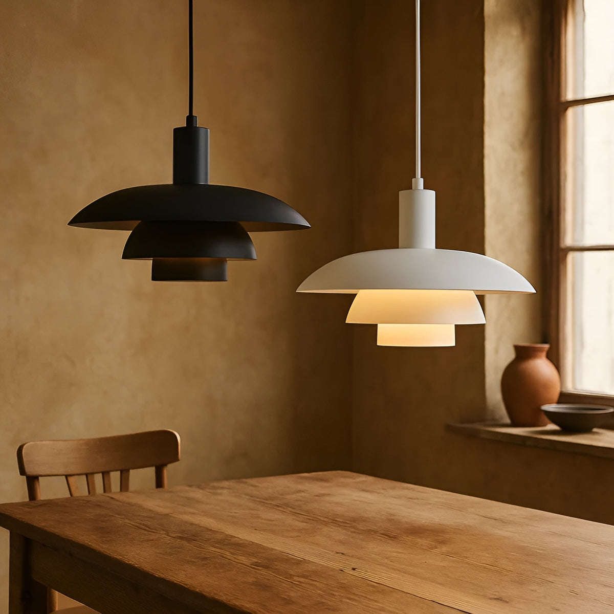 Lampa Wisząca Skandynawska z Trzema Poziomami Klosza i Ściemniaczem - 21