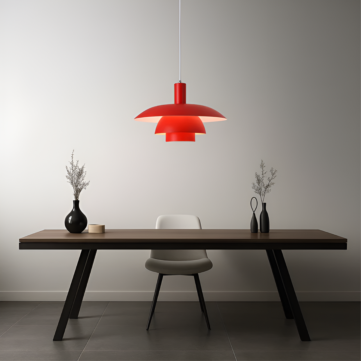Lampa Wisząca Skandynawska z Trzema Poziomami Klosza i Ściemniaczem - 23