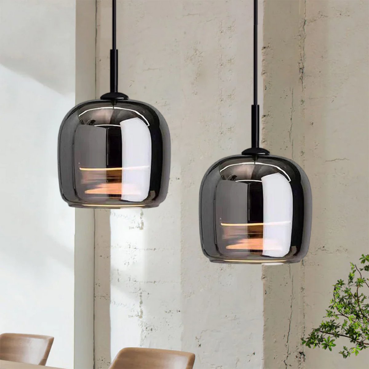 Lampa Wisząca Skandynawska ze Szklanym Kloszem - 3