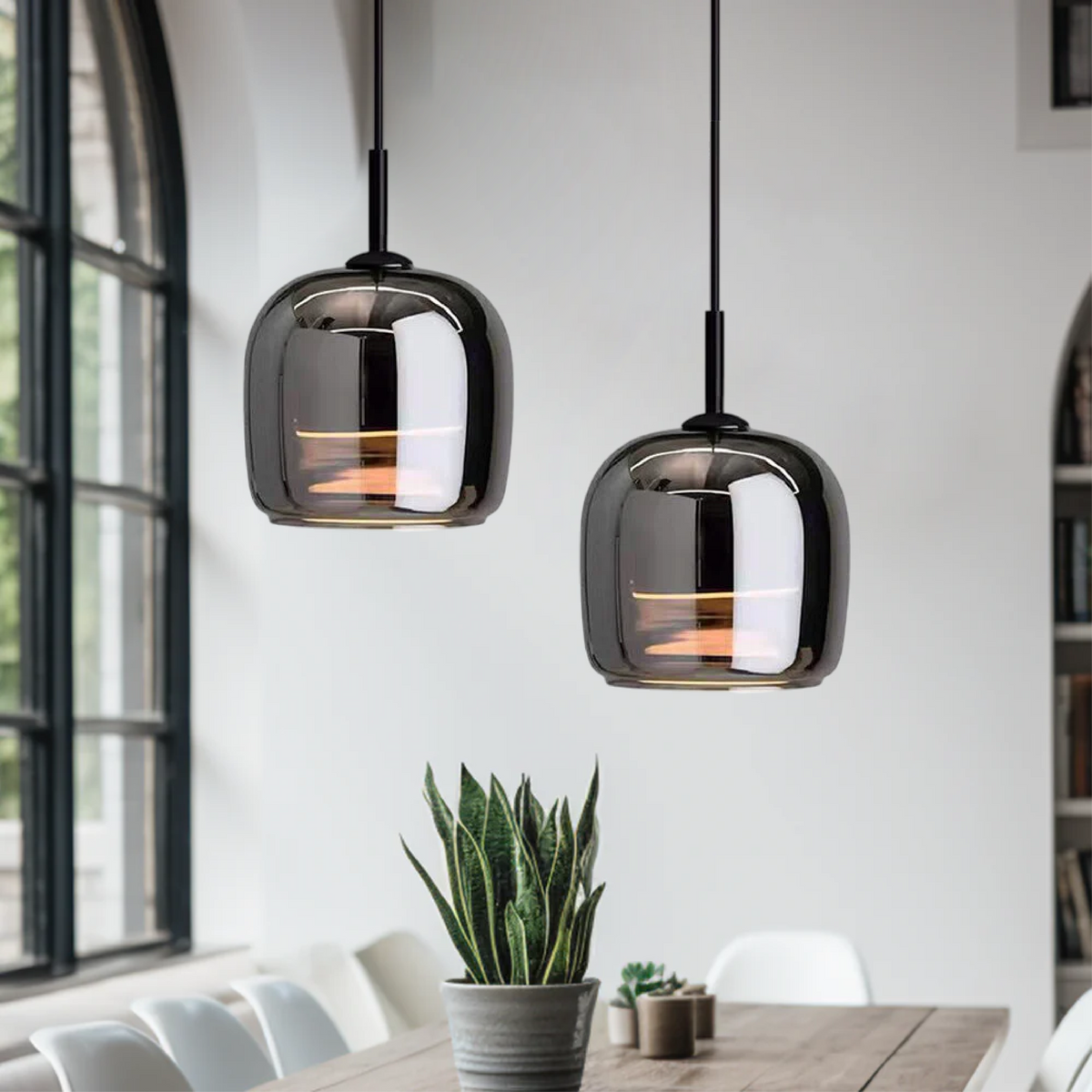 Lampa Wisząca Skandynawska ze Szklanym Kloszem - 4