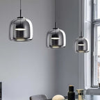 Lampa Wisząca Skandynawska ze Szklanym Kloszem i Wbudowanym LED - 10
