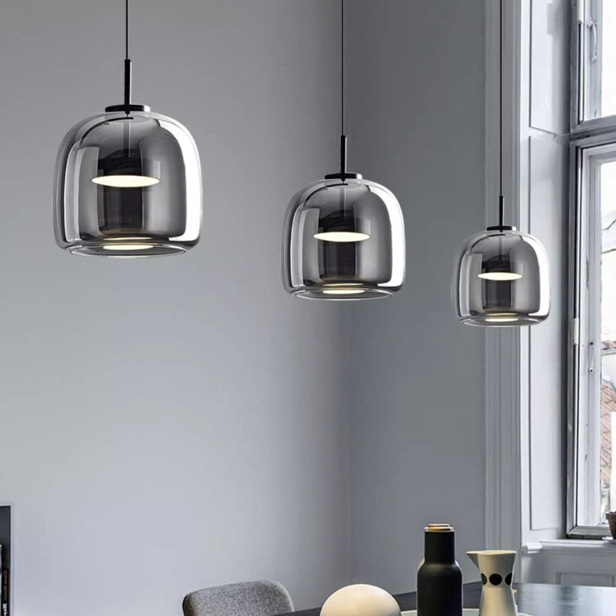 Lampa Wisząca Skandynawska ze Szklanym Kloszem i Wbudowanym LED - 10