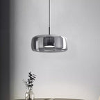 Lampa Wisząca Skandynawska ze Szklanym Kloszem i Wbudowanym LED - B - Szary