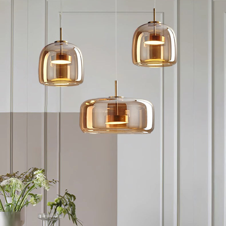 Lampa Wisząca Skandynawska ze Szklanym Kloszem i Wbudowanym LED - 3