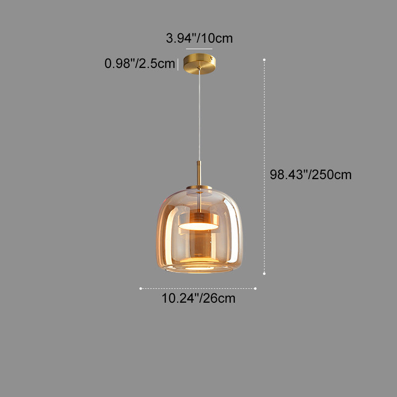 Lampa Wisząca Skandynawska ze Szklanym Kloszem i Wbudowanym LED - 5