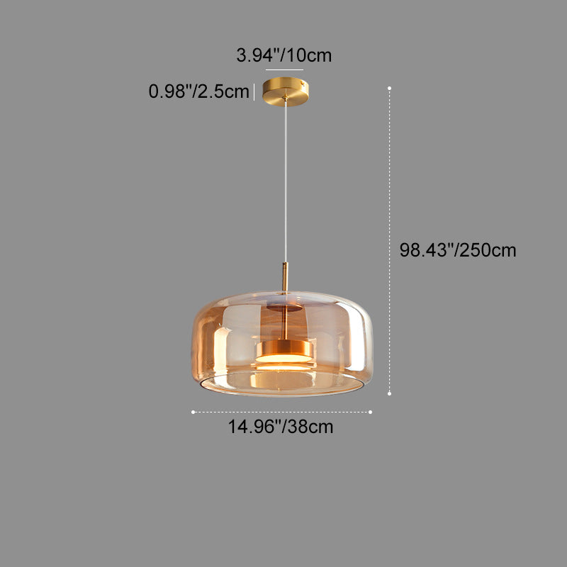 Lampa Wisząca Skandynawska ze Szklanym Kloszem i Wbudowanym LED - 6
