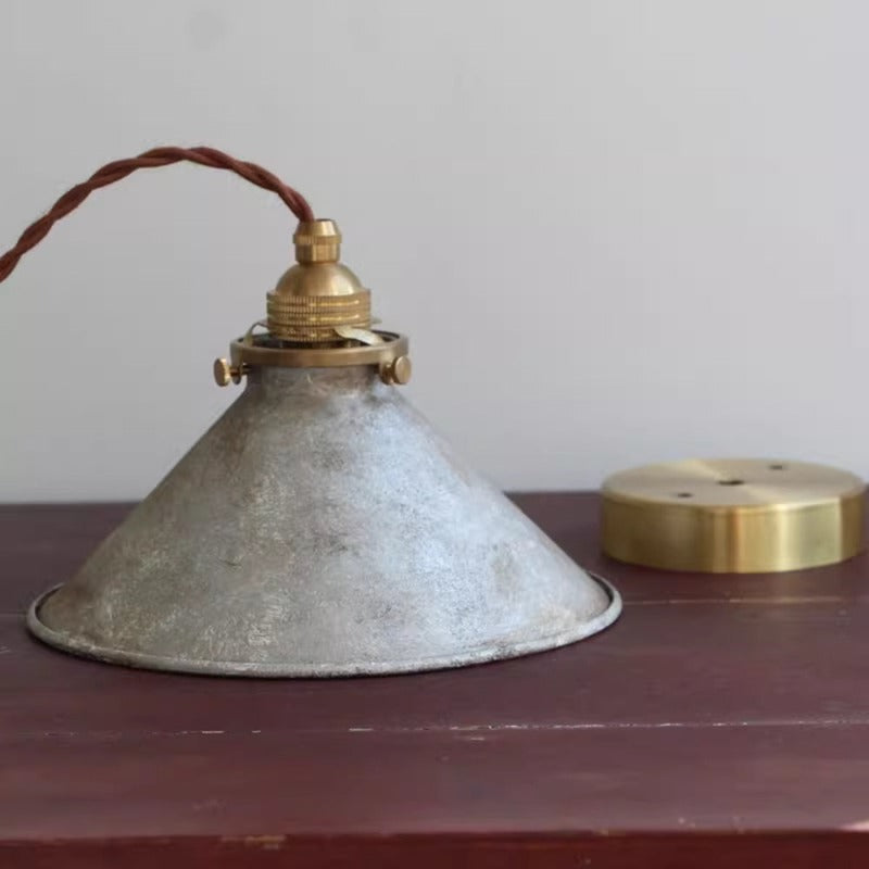 Lampa Wisząca Vintage Rustykalna z Metalowym Kloszem w Kształcie Stożka - 8
