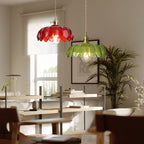 Lampa Wisząca Vintage Tulipanowa z Kloszem Szklanym i Oprawką Mosiężną - 13
