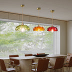 Lampa Wisząca Vintage Tulipanowa z Kloszem Szklanym i Oprawką Mosiężną - 16