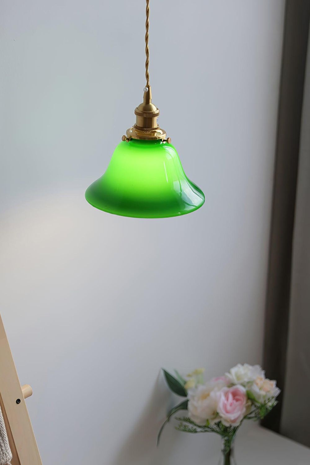 Lampa Wisząca Vintage z Kloszem Dzwonowym ze Szkła