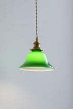 Lampa Wisząca Vintage z Kloszem Dzwonowym ze Szkła - Zielony