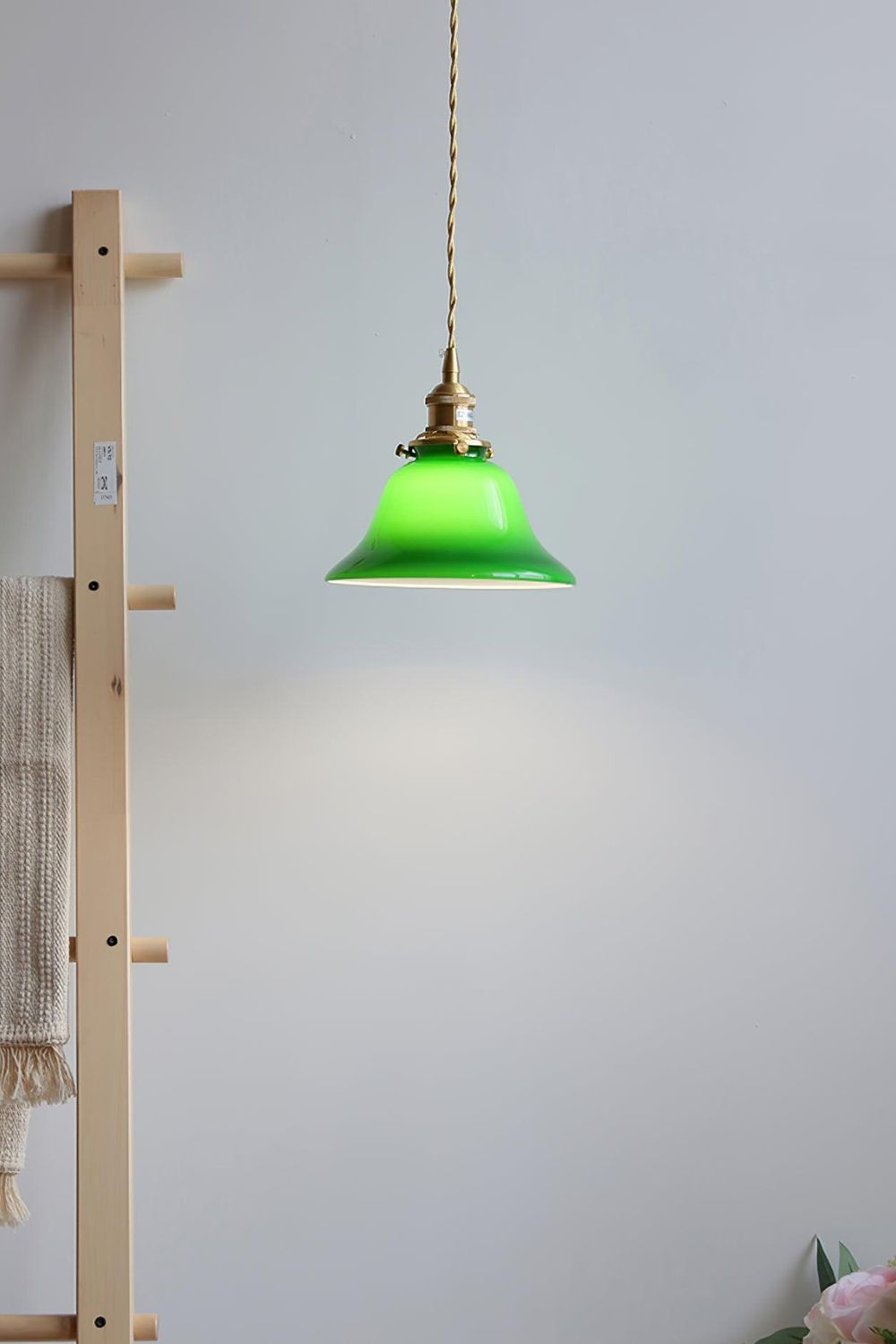 Lampa Wisząca Vintage z Kloszem Dzwonowym ze Szkła - 4