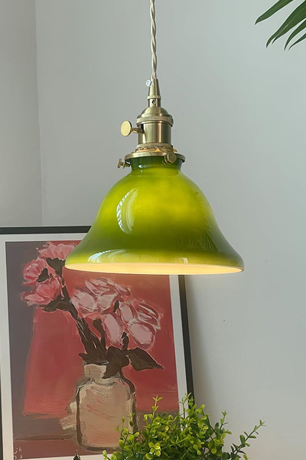 Lampa Wisząca Vintage z Kloszem Dzwonowym ze Szkła - 5