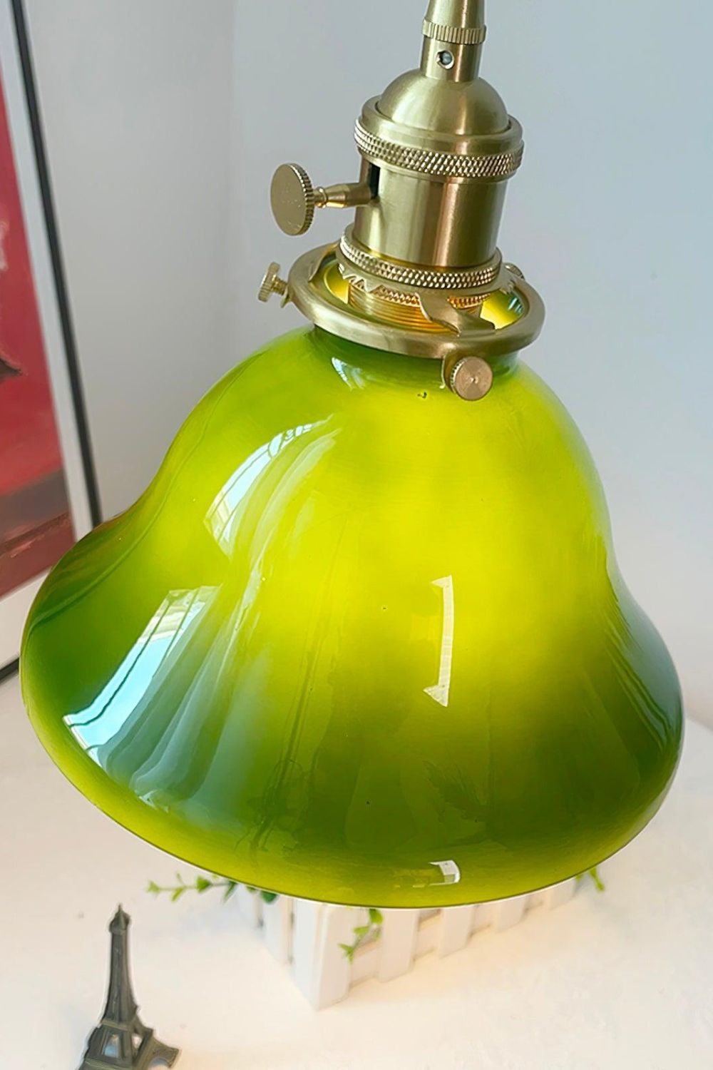 Lampa Wisząca Vintage z Kloszem Dzwonowym ze Szkła - 7