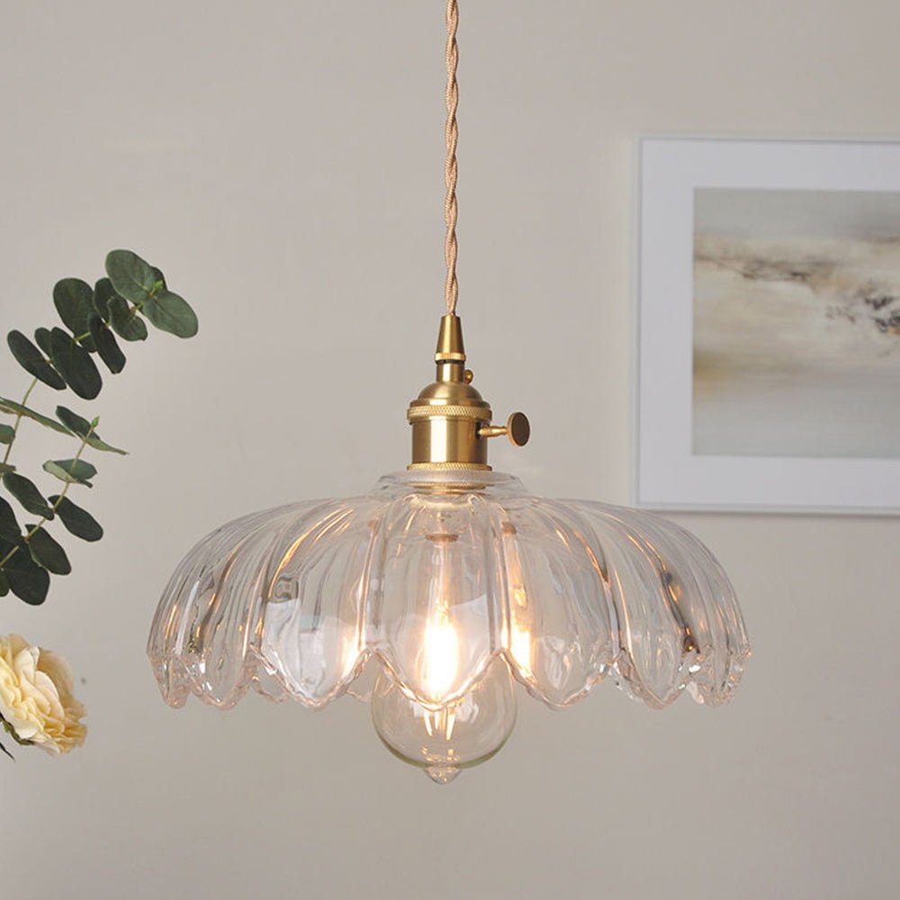 Lampa Wisząca Vintage z Kloszem w Kształcie Kwiatu - 12