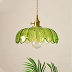Lampa Wisząca Vintage z Kloszem w Kształcie Kwiatu - 14