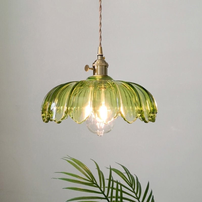 Lampa Wisząca Vintage z Kloszem w Kształcie Kwiatu - 15