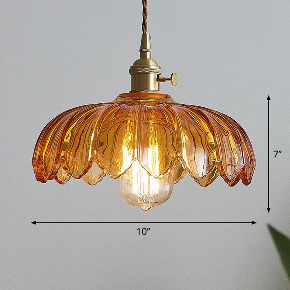 Lampa Wisząca Vintage z Kloszem w Kształcie Kwiatu - 22