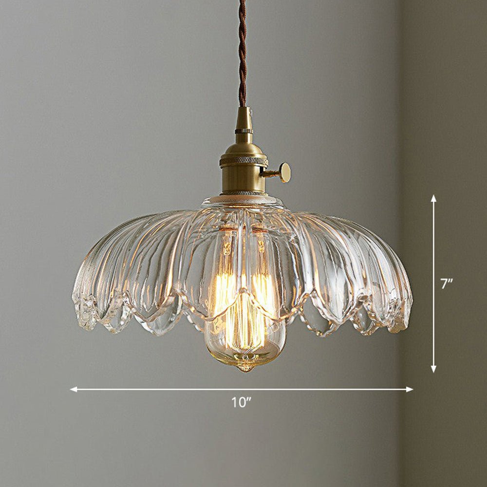 Lampa Wisząca Vintage z Kloszem w Kształcie Kwiatu - 23