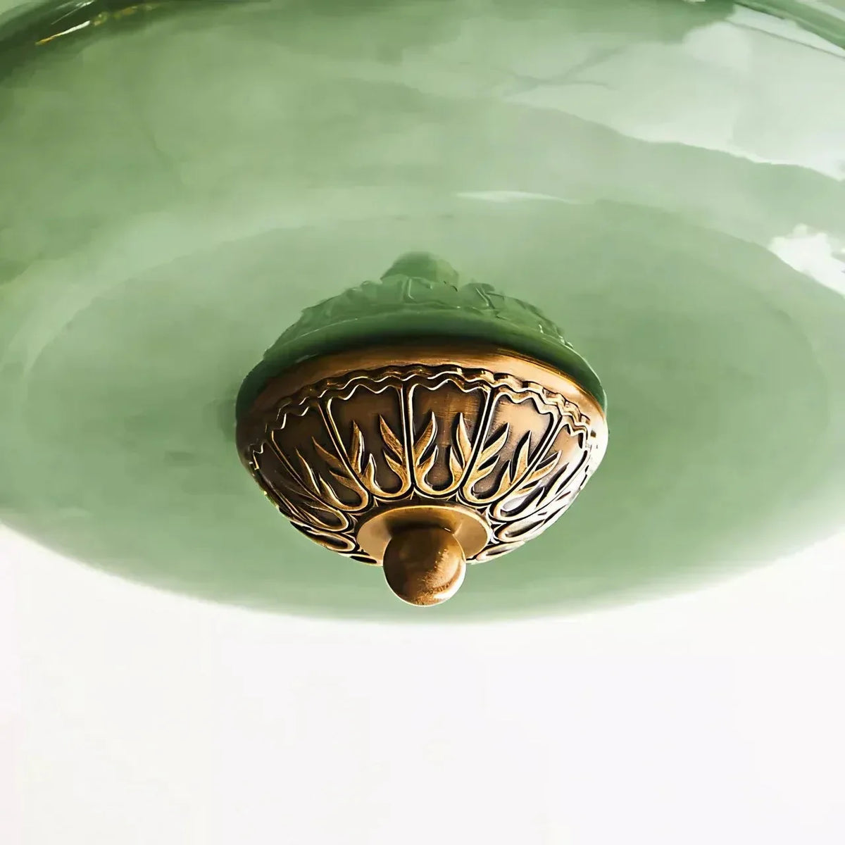 Lampa Wisząca Vintage z Kloszem ze Szkła Mlecznego w Kształcie Dyni - 25