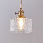 Lampa Wisząca Vintage z Teksturowanym Kloszem Szklanym - 13