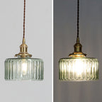 Lampa Wisząca Vintage z Teksturowanym Kloszem Szklanym - 19