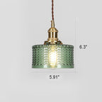 Lampa Wisząca Vintage z Teksturowanym Kloszem Szklanym - 4