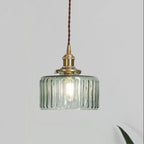 Lampa Wisząca Vintage z Teksturowanym Kloszem Szklanym - 5