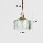 Lampa Wisząca Vintage z Teksturowanym Kloszem Szklanym - 6