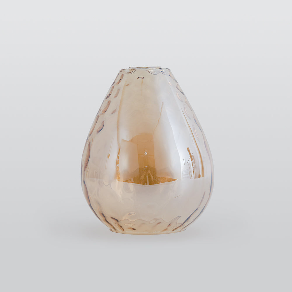 Lampa Wisząca Vintage ze Szklanym Kloszem w Kształcie Kropli i Drewnianym Mocowaniem - 14