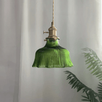 Lampa Wisząca Vintage ze Szklanym Kloszem w Stylu Skandynawskim - Zielony