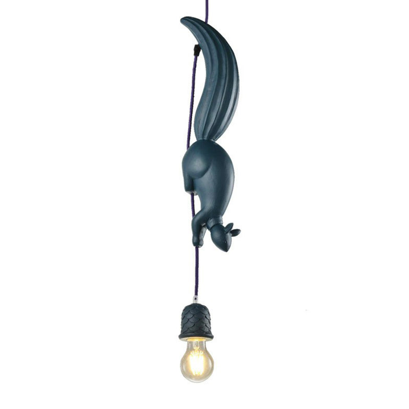 Lampa Wisząca z Figurką Wiewiórki Art Deco z Szyszką - 8
