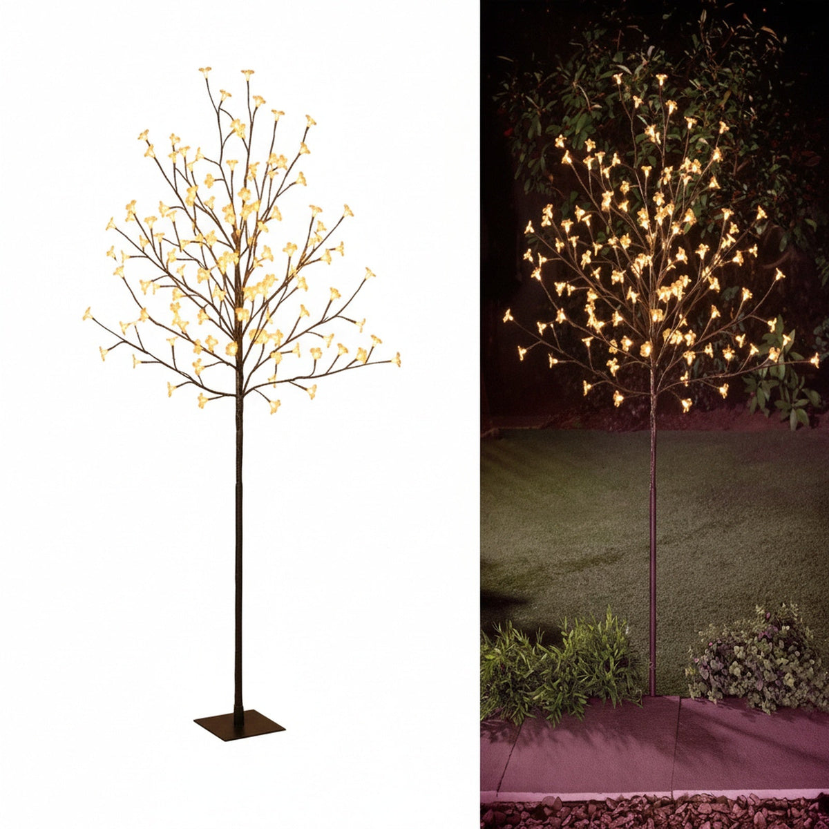Lampa Ogrodowa Drzewko Kwitnącej Wiśni z 128 Diodami LED - 2