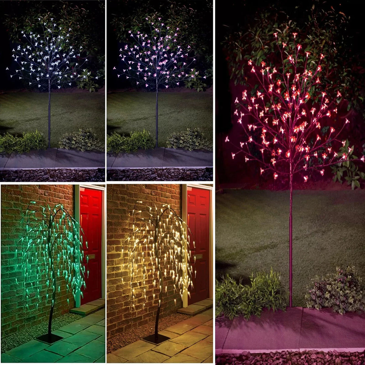 Lampa Ogrodowa Drzewko Kwitnącej Wiśni z 128 Diodami LED - 3