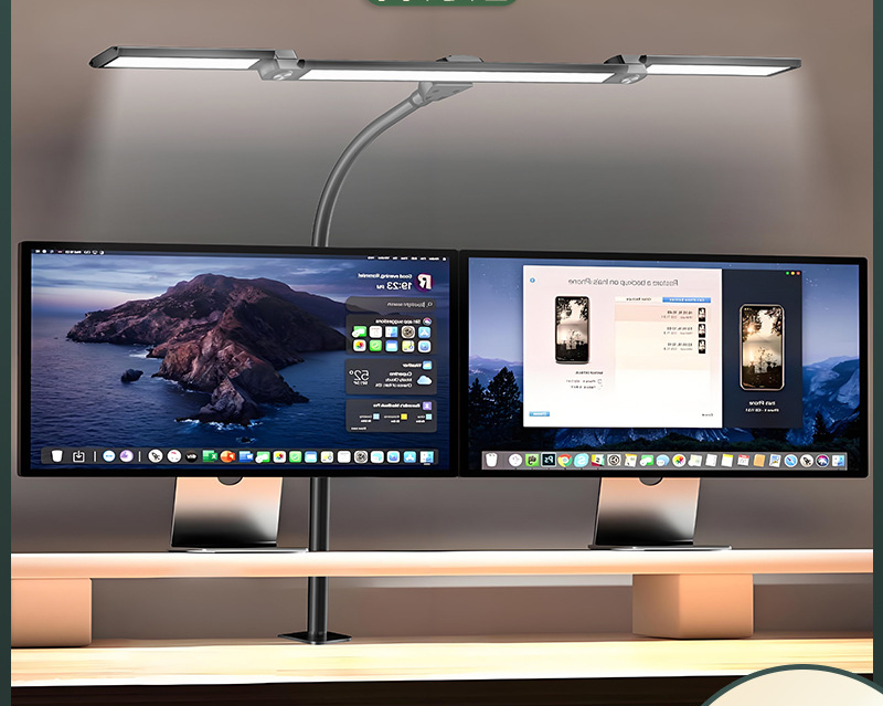 Lampa Biurkowa LED z Trzema Panelami i Klipsem - 5