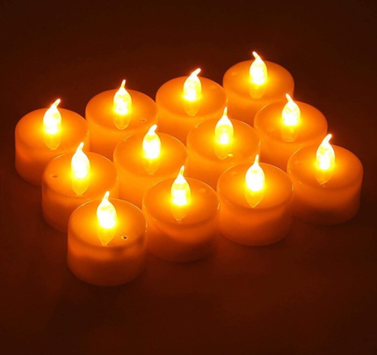 Świeczki Tealight LED z Migającym Płomieniem, Zestaw 24 Sztuk