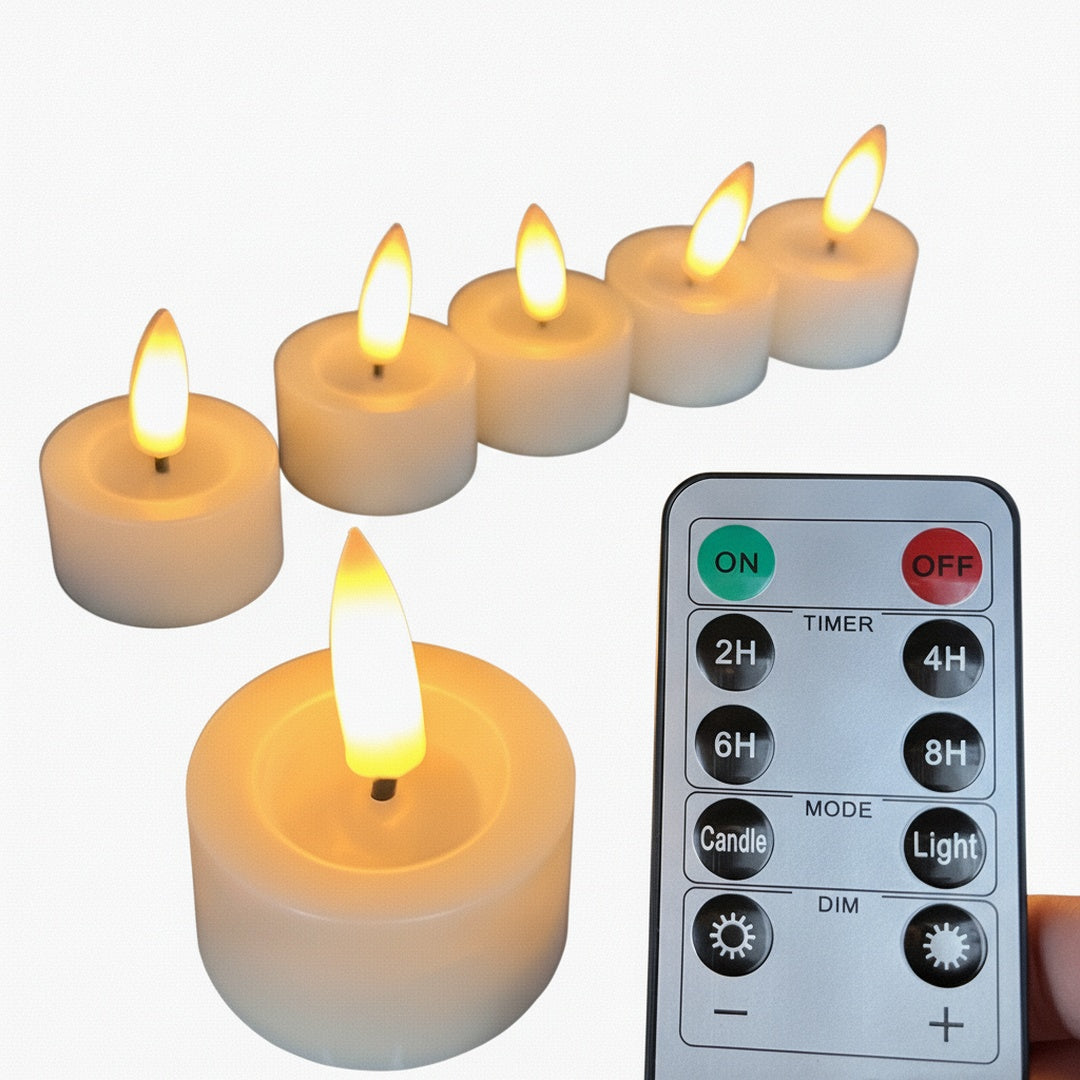 Świeczki Tealight LED z Migającym Płomieniem i Pilotem - 2