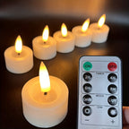 Świeczki Tealight LED z Migającym Płomieniem i Pilotem