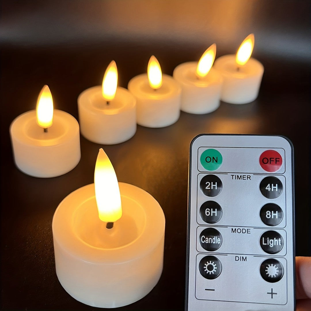 Świeczki Tealight LED z Migającym Płomieniem i Pilotem