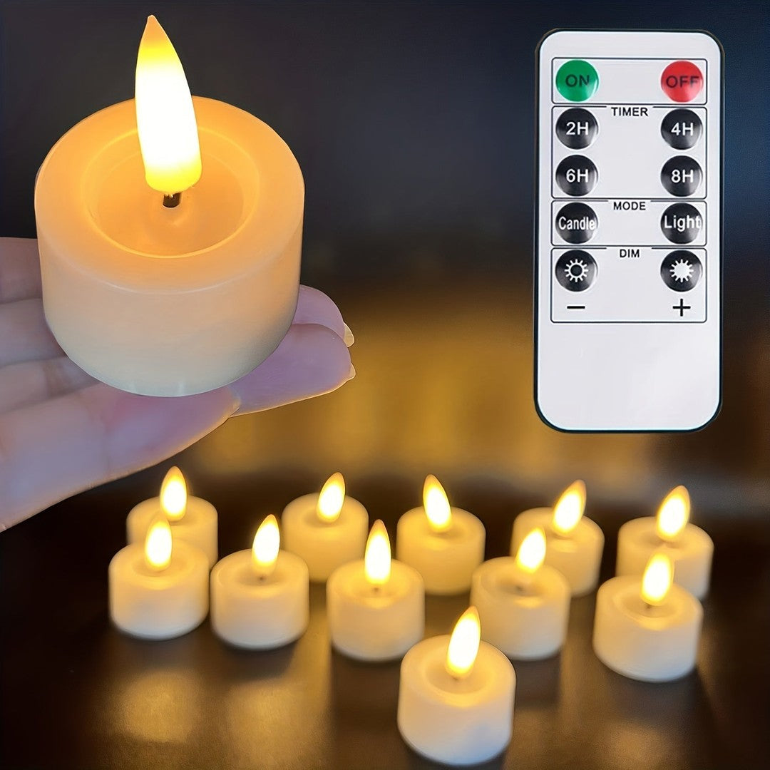 Świeczki Tealight LED z Migającym Płomieniem i Pilotem - 5