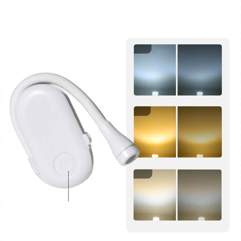 Lampa do Czytania z Klipsem USB z Obrotową Szyjką - 5