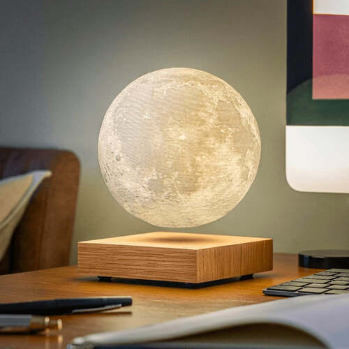 Lampa Dekoracyjna Księżyc Lewitujący z Drukiem 3D - Jasny brąz