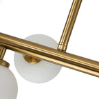 Lampa Wisząca Liniowa z 16 Kulami ze Szkła Opalowego, 90 Cm - 9