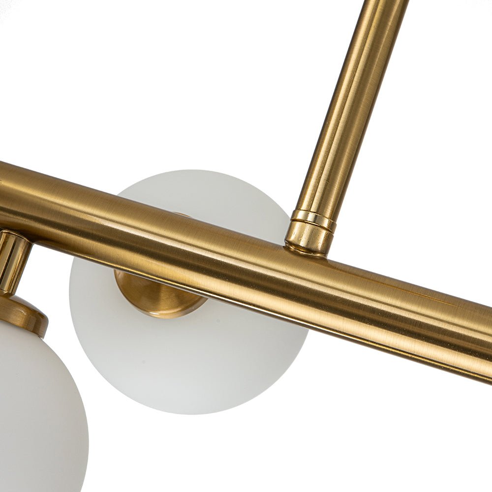 Lampa Wisząca Liniowa z 16 Kulami ze Szkła Opalowego, 90 Cm - 9